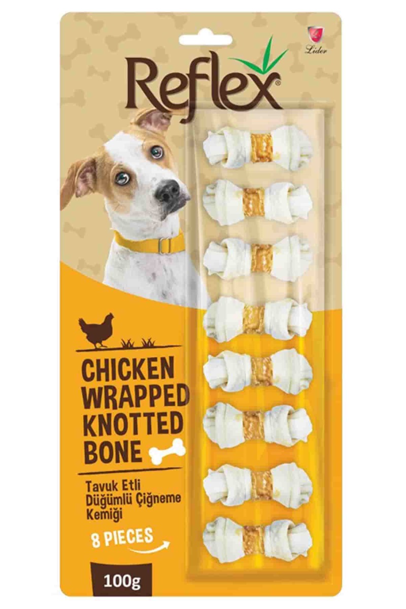 Reflex Tavuk Etli Düğümlü Kemik Köpek Ödülü 8 Adet 100gr