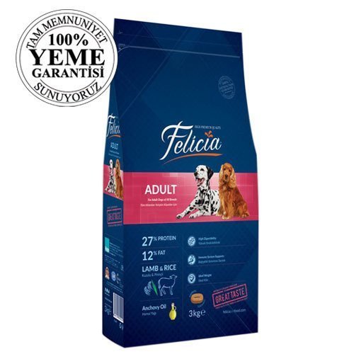 Felicia High Premium Kuzu Etli Yetişkin Köpek Maması 3 Kg