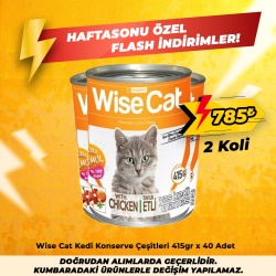 Wise Cat Kedi Konserve Çeşitleri 415gr x 40 Adet (Haftasonu Özel)