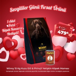Winny 15 Kg Kuzu Etli ve Pirinçli Yetişkin Köpek Maması - 1 Adet Petzi Köpek Konserve Hediyeli