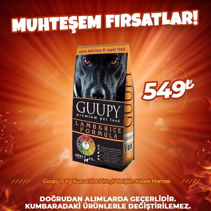 Guupy 15 Kg Kuzu Etli ve Pirinçli Yetişkin Köpek Maması
