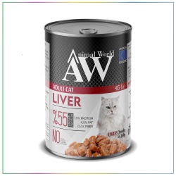 Animal World Jöle İçerisinde Ciğerli Yetişkin Kedi Konservesi 415 Gr x 24 Adet