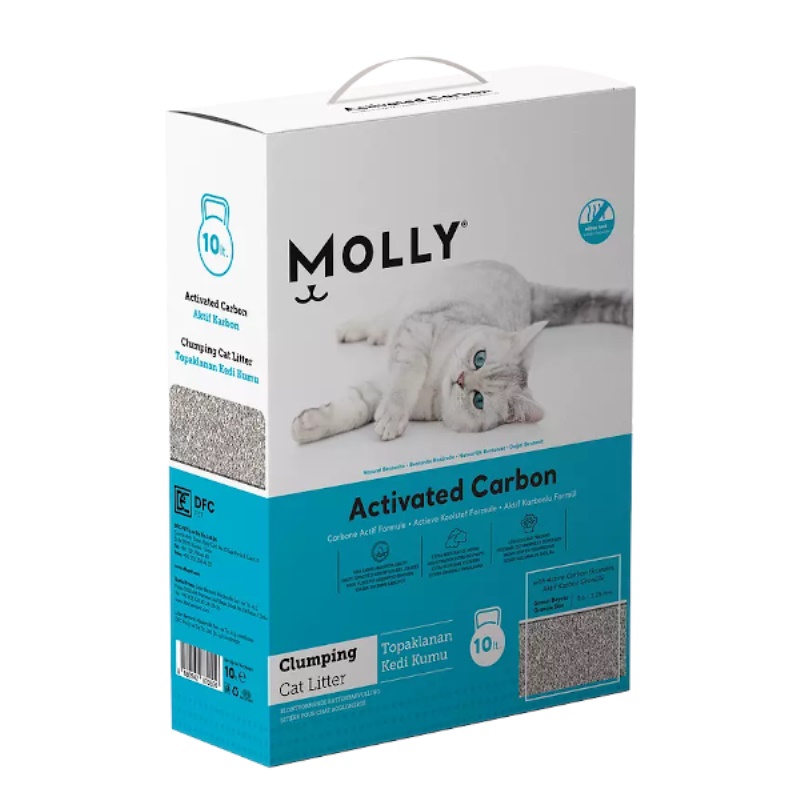 Molly Aktif Karbonlu Topaklanan Kedi Kumu 10 lt x 2 Adet