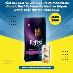 Reflex Plus Gourmet 15 Kg Yetişkin Kedi Maması Canvit 100ML Kedi ve Köpek için Balık Yağı Hediyeli!