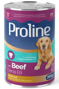 Proline Pate İçinde Et Parçacıklı Dana Etli Yetişkin Köpek Konserve 395 Gr