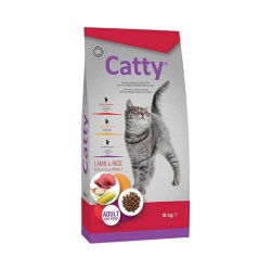 Catty Kuzu Etli ve Pirinçli Yetişkin Kedi Maması 15 kg
