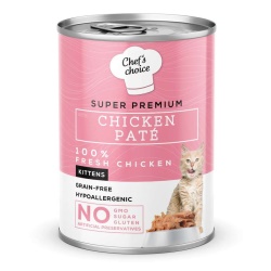 Chefs Choice Tavuklu Tahılsız Ezme Yavru Kedi Konservesi 400gr x 24 Adet