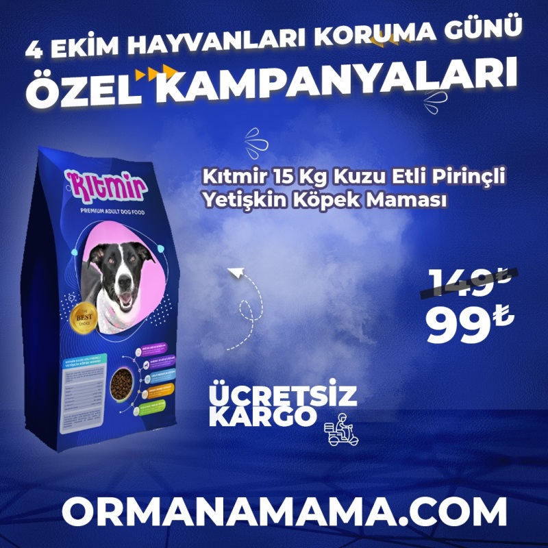Kıtmir 15 Kg Kuzu Etli Pirinçli Premium Yetişkin Köpek Maması
