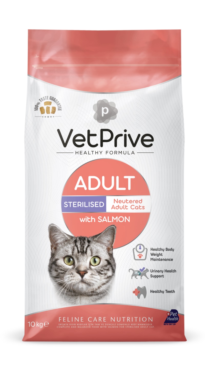 Vet Prive Kısırlaştırılmış Somonlu Kedi Maması 10 Kg