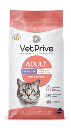 Vet Prive Sterilised Somonlu Kedi Maması 10 Kg