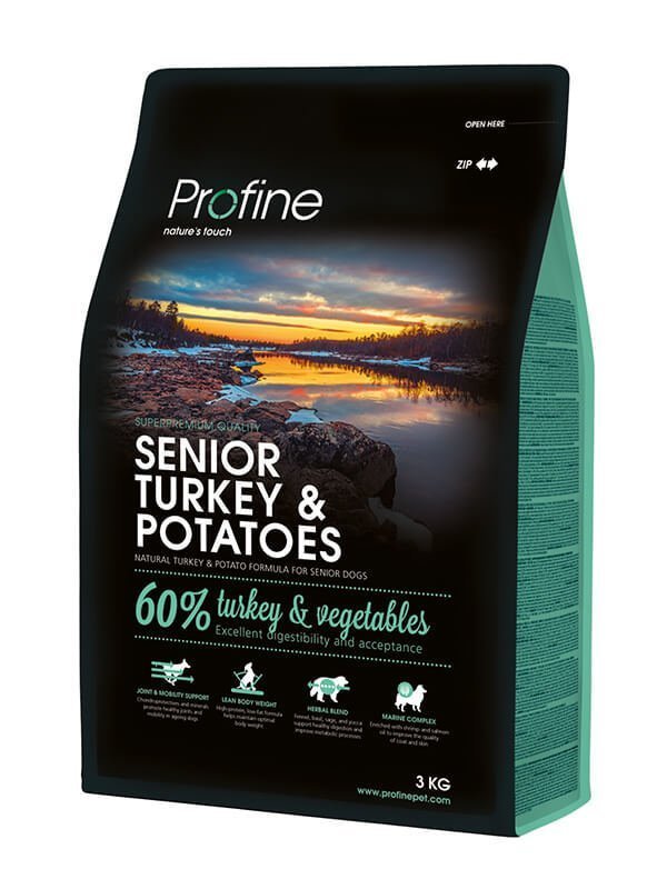 Profine Senior Az Tahıllı Hindi ve Sebzeli Yaşlı Köpek Maması 3 Kg