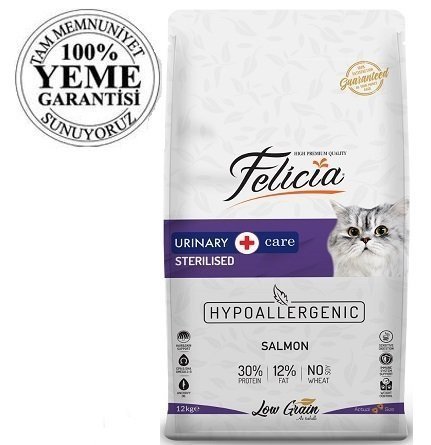 Felicia High Premium Düşük Tahıllı Somonlu Kısırlaştırılmış Kedi Maması 12 Kg