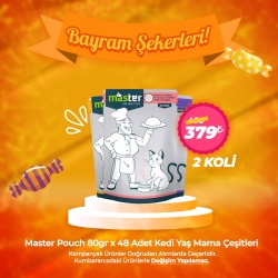 Master Pouch 80gr x 48 Adet (2 Koli) Kedi Pouch Mama Çeşitleri