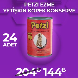 Petzi Dog Premium Ezme Yetişkin Köpek Konserve Mama x 24 Adet