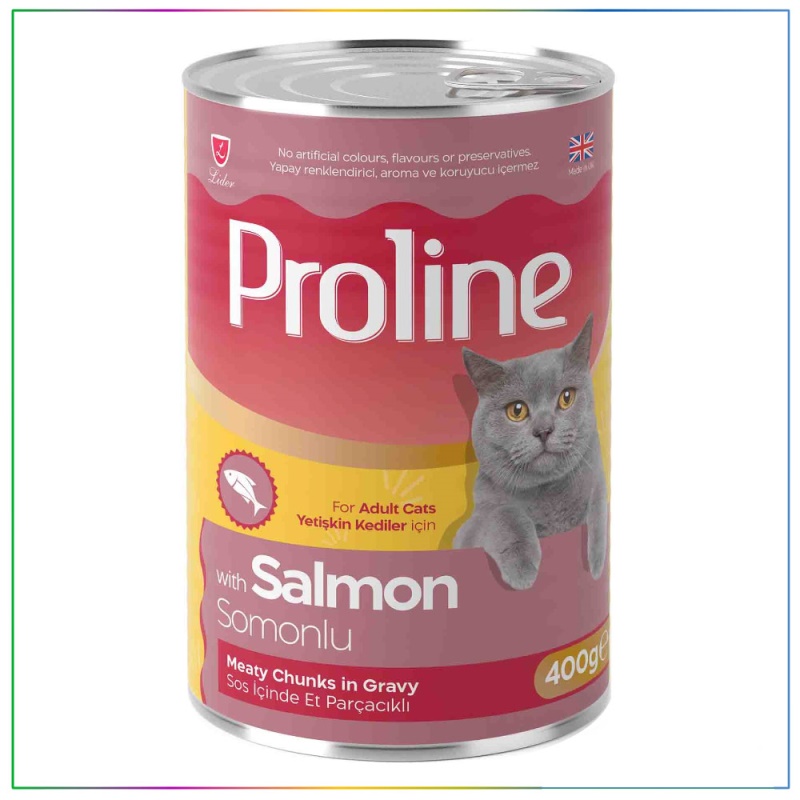 Proline Sos İçinde Parça Somon Etli Yetişkin Kedi Konservesi 400gr x24 Adet