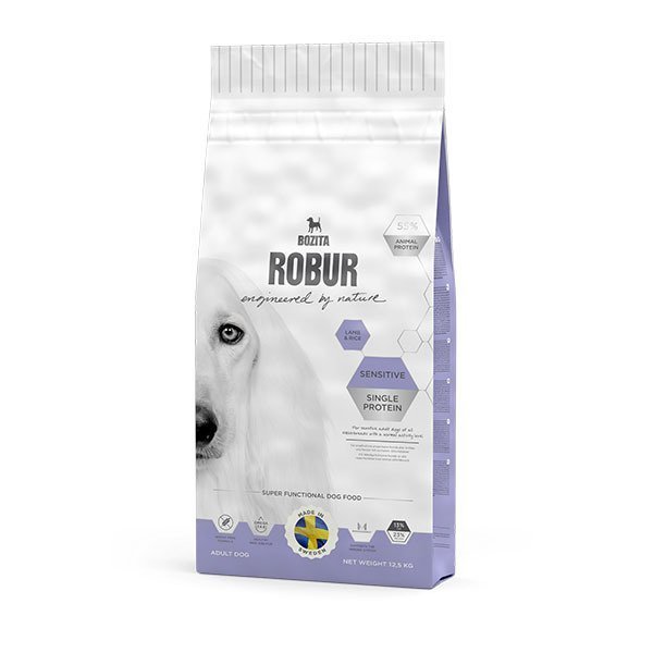 Bozita Robur Sensitive Single Protein Kuzu ve Pirinçli Hassas Tahılsız Köpek Maması 12.5 Kg