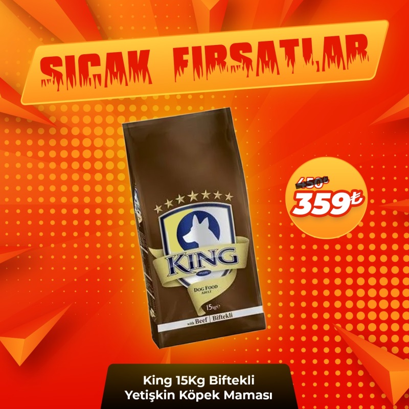 King 15 Kg Biftekli Yetişkin Köpek Maması