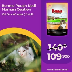 Bonnie Pouch 100 Gr Kedi Maması Çeşitleri x 40 Adet ( 2 Koli )