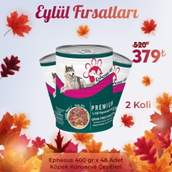 Ephesus As Köpek Konservesi Çeşitleri 415 gr x 48 Adet (Avantaj Paketi)