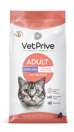 Vet Prive Sterilised Somonlu Kedi Maması 1,5 Kg