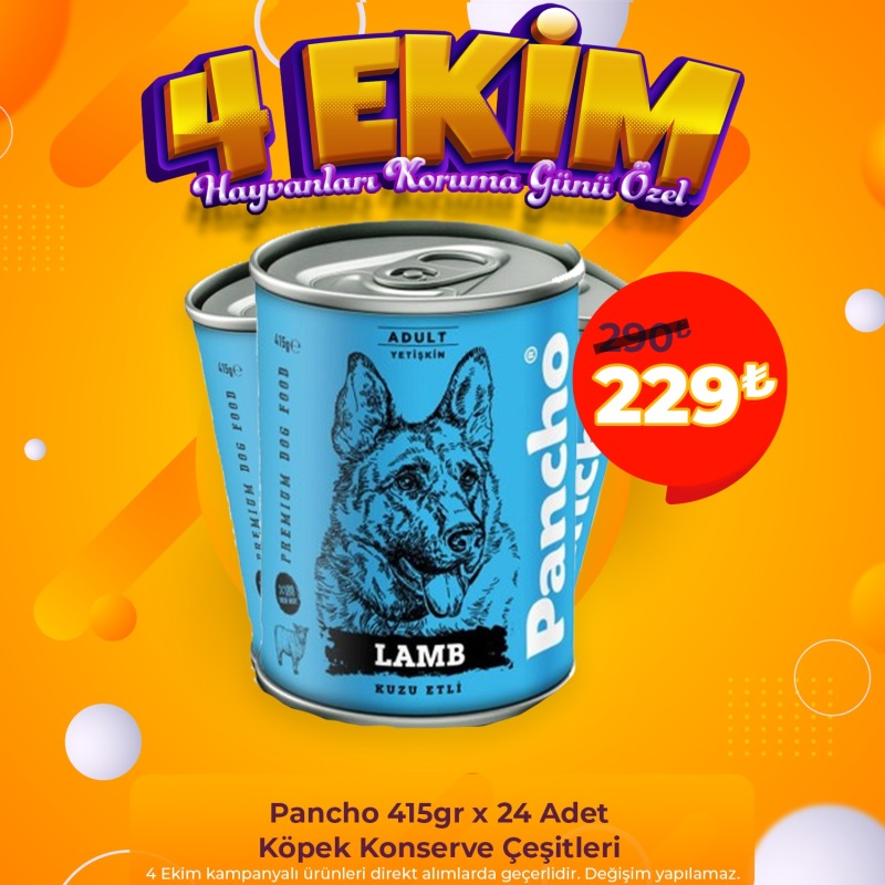 Pancho 415 gr x 24 Adet Köpek Konserve Çeşitleri
