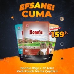 Bonnie Pouch Kedi Maması Çeşitleri 85gr x 22 Adet