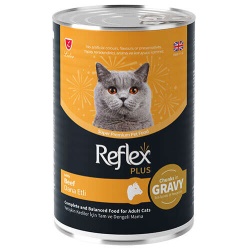 Reflex Plus Dana Etli Sos İçinde Et Parçacıklı Kedi Konservesi 400 Gr x 24 Adet