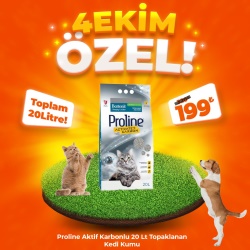 Proline Aktif Karbon Bentonit Topaklanan Kedi Kumu 20 lt