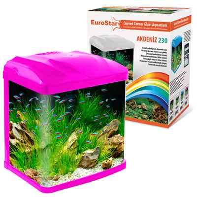 EuroStar Akdeniz 230 Pembe Akvaryum 2w Led (23x16x27,5)