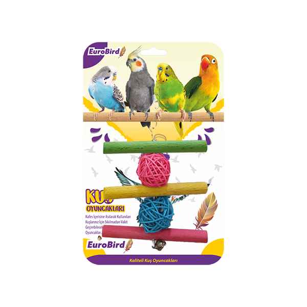 EuroBird Kuş Oyuncağı Üçlü Tahta Merdiven