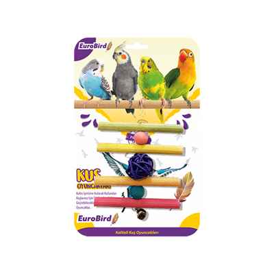 EuroBird Kuş Oyuncağı Renkli Dörtlü Tahta Merdiven