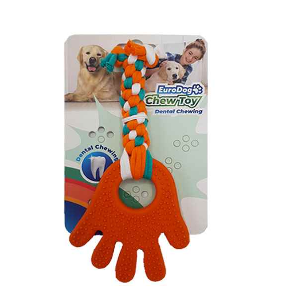 EuroDog Pls.El Diş Kaşıma 17,5cm (Tur-Yeş-Bey)