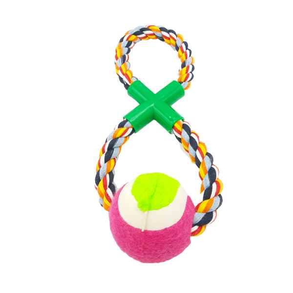 EuroDog Diş İpi Mavi-Beyaz Tenis Toplu 28 Cm