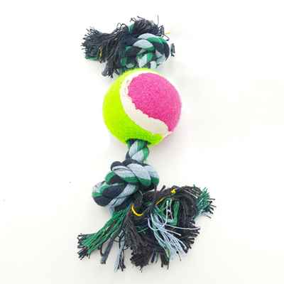 EuroDog Diş İpi Çift Düğüm Mav-Yeş Tenis Topu 30Cm