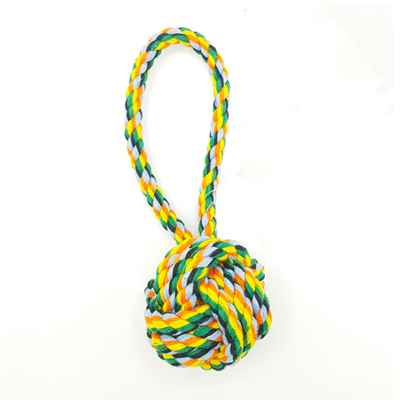 EuroDog Diş İpi Yeşil Beyaz İp Örme Topuzlu 18 Cm