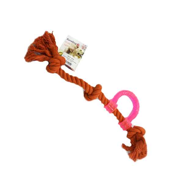 EuroDog Diş İpi Plastik Saplı Turuncu Üç Düğümlü 45 Cm