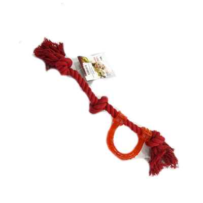 EuroDog Diş İpi Plastik Saplı Kırmızıi Üç Düğümli 45 Cm