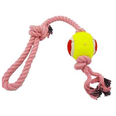 EuroDog Diş İpi Üç Düğüm Tenis Toplu Yeş-Bey 53 Cm