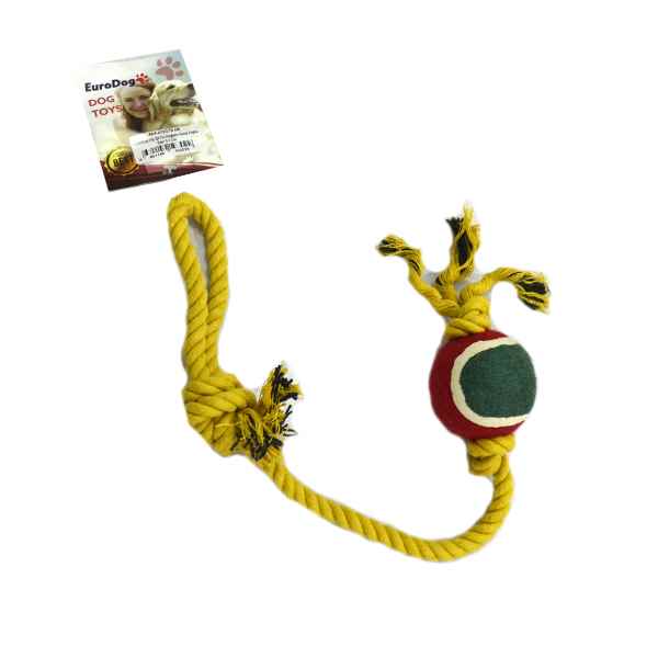 EuroDog Diş İpi Üç Düğüm Tenis Toplu Sarı 53 Cm