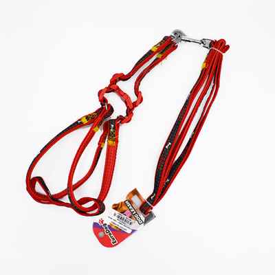 EuroDog Köpek Uzatma + Göğüs Tasması Kırmızı 120cm