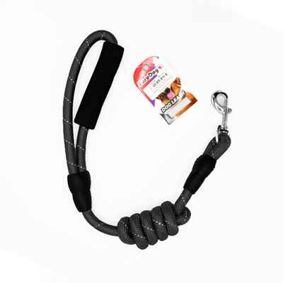 EuroDog Köpek Uzatma Reflektörlü  14mmx120cm Siyah