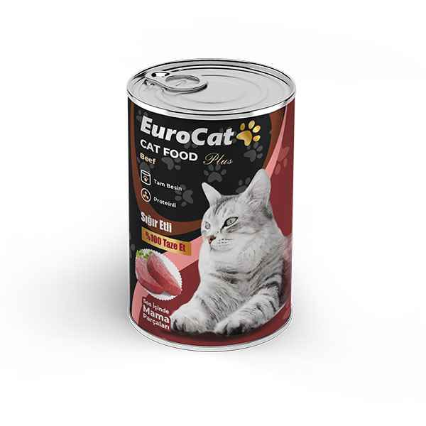 EuroCat Kedi Konservesi Biftekli 415 Gr