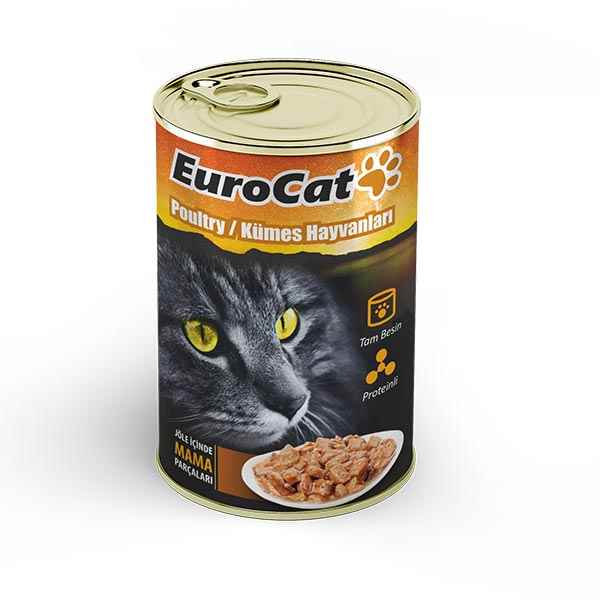 EuroCat Kedi Konservesi Kümes Hayvanlı 415 Gr