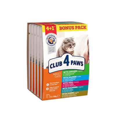 Club4Paws 4+1 Kedi Pouch Mama Seti