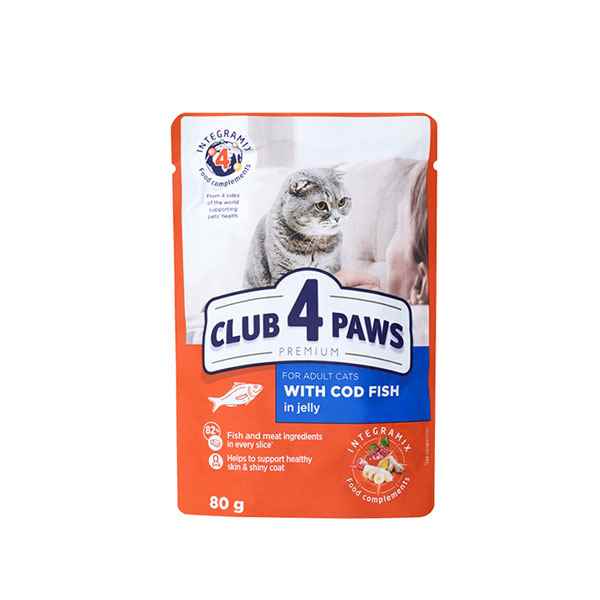 Club4Paws Morina Balıklı Prem.Pouch Kedi M. 80 Gr