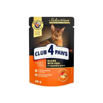 Club4Paws Dana-Sebze Selection Premium Kedi Maması 80 Gr (SKT 11-2021)