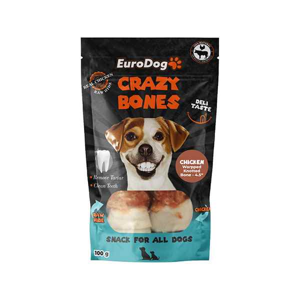 EuroDog Chick.Wrp.Knot.Bone 4-4,5" Köpek Ödül100Gr