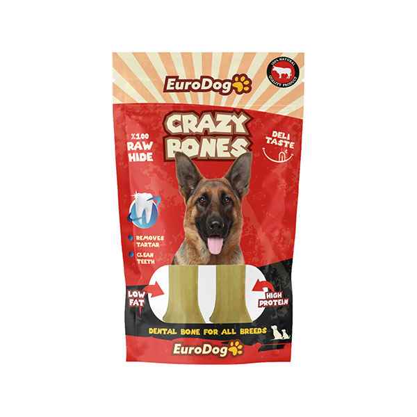 EuroDog Crazy Bone Pres Kemik 15 Cm 2 Li