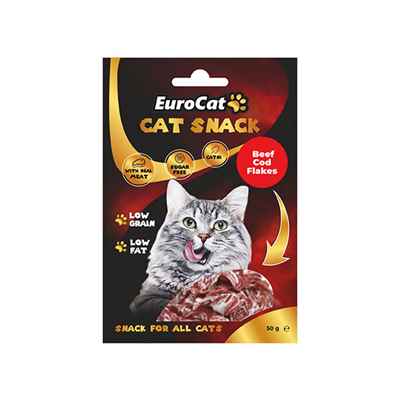EuroCat Beef Cod Flakes Kedi Ödül 50 Gr
