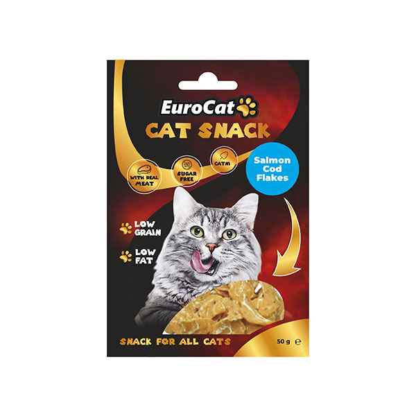 EuroCat Salmon Cod Flakes Kedi Ödül 50 Gr